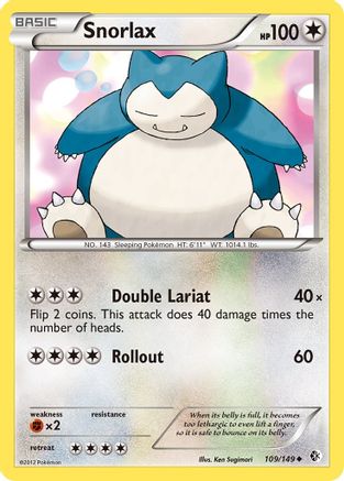 Snorlax 109  - Reverse Holofoil Boundaries Crossed - Uncommon