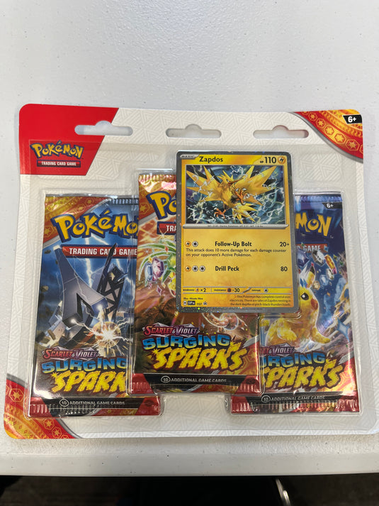 Pokémon Surging Sparks Zapdos 3 Pack