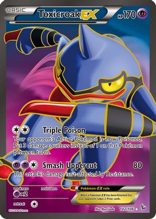 Toxicroak EX (102 Full Art) (102 Full Art) 102  - Holofoil XY  Flashfire - Ultra Rare