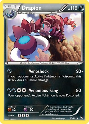 Drapion 065  - Reverse Holofoil XY  Furious Fists - Rare