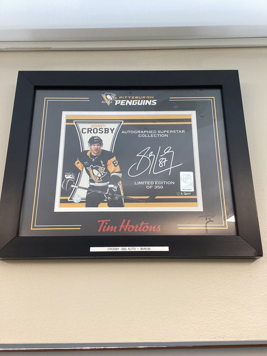 Crosby Tim Hortons Auto Print /350 with COA