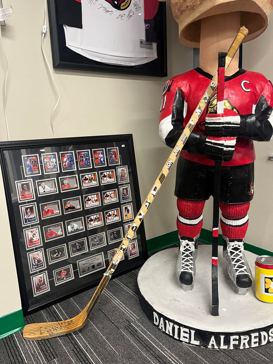 Daniel Alfredsson Game Used Auto Stick