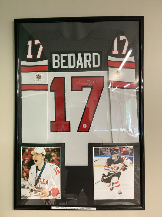 Bedard Team Canada Jersey auto AJ COA with frame