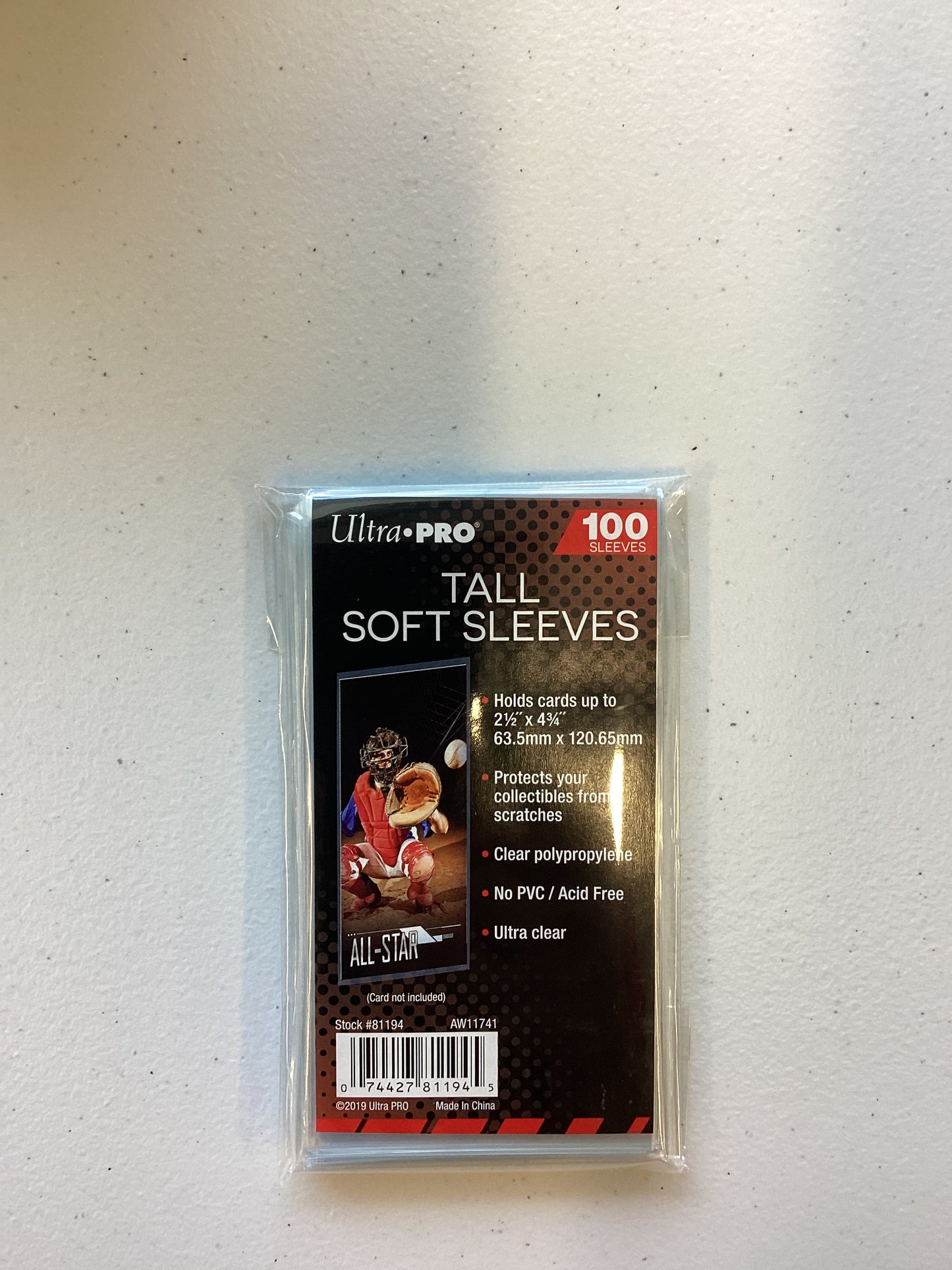 Ultra Pro Tall Soft Card Sleeves 100 pack