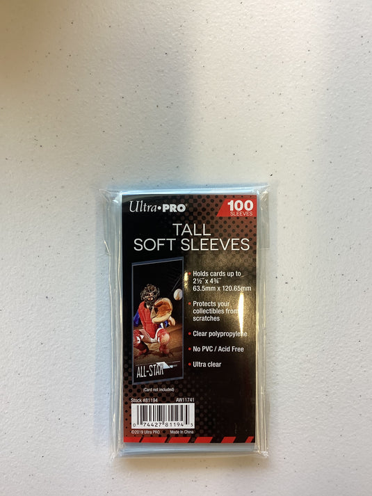 Ultra Pro Tall Soft Card Sleeves 100 pack