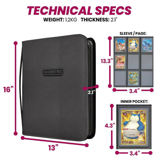Sheild + Toploader Binder - Holds 216 Cards