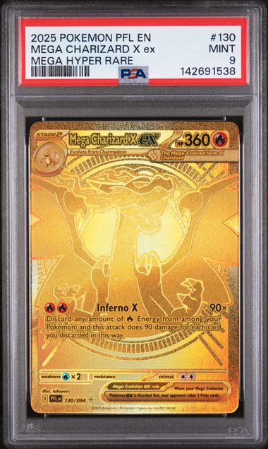 2025 Pokemon PFL EN Mega Charizard X EX | PSA 9