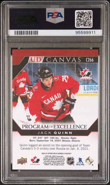 2022 Upper Deck Jack Quinn UD Canvas | PSA 10