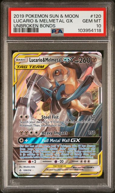 2019 Pokemon Sun & Moon Lucario & Melmetal GX | PSA 10