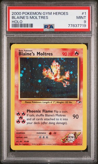 2000 Pokemon Gym Heroes Blaine's Moltres | PSA 9