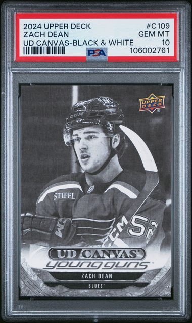 2024 Upper Deck Zach Dean UD Canvas-Black & White | PSA 10