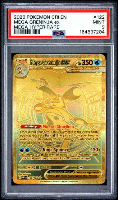 2026 Pokemon CRI EN Mega Greninja EX Mega Hyper Rare | PSA 9