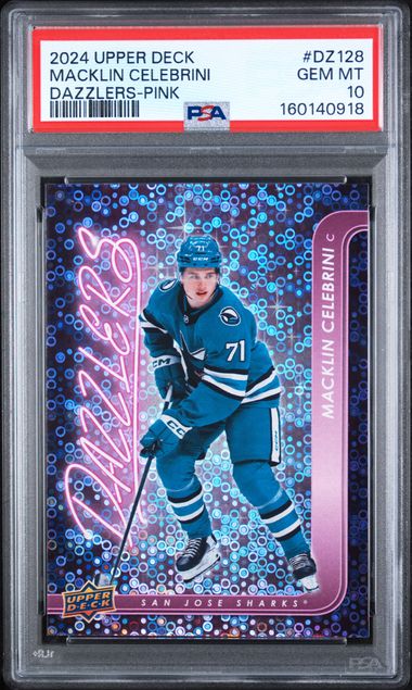2024 Upper Deck Macklin Celebrini Dazzlers-Pink | PSA 10
