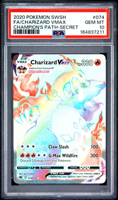 2020 Pokemon SWSH FA/Charizard VMAX Champion's Path Secret | PSA 10