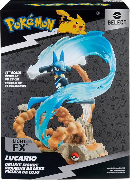 Lucario Deluxe Figure - 13-Inch Deluxe Collector’s Statue with Light Up Function