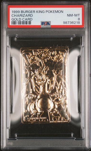 1999 Burger King Pokemon Charizard Gold Card | PSA 8