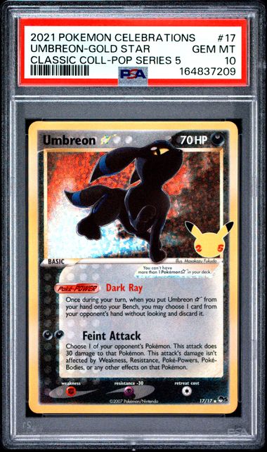 2021 Pokemon Celebrations Umbreon-Gold Star Classic Coll-Pop Series 5 | PSA 10