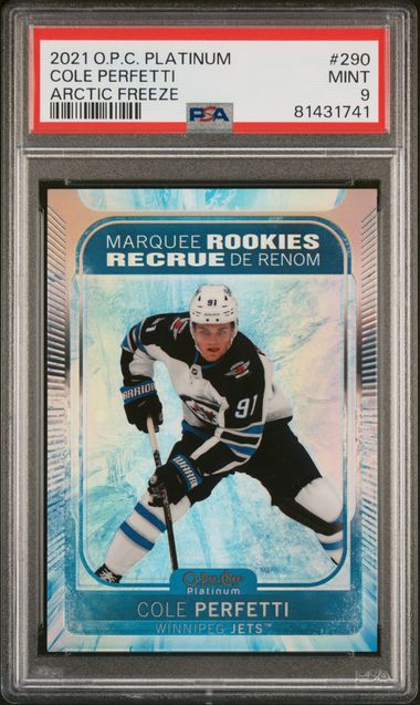 2021 O.P.C Platinum Cole Perfetti Arctic Freeze | PSA 9 | POP 1