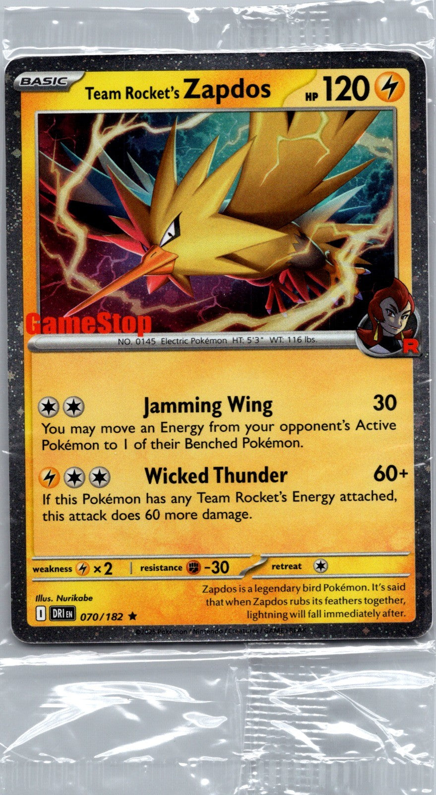 Team Rocket's Zapdos (Gamestop Exclusive) 070  - Holofoil Miscellaneous Cards & Products - Promo