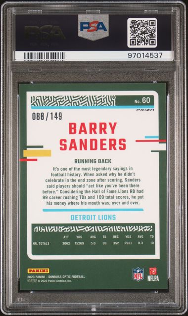 2023 Donrun Optic Barry Sanders Flex | PSA 10 | POP 3