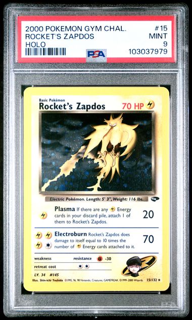 2000 Pokemon Gym Chal. Rocket's Zapdos | PSA 9